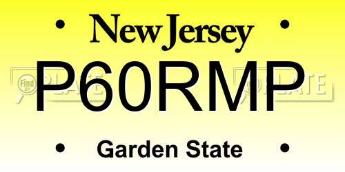 P60RMP New Jersey License Plate