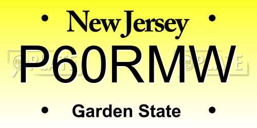 P60RMW New Jersey License Plate