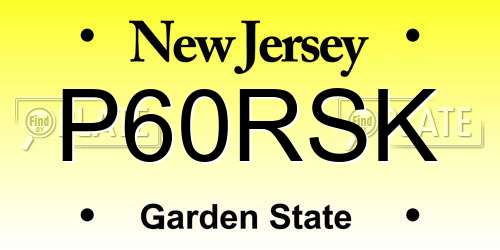 P60RSK New Jersey License Plate