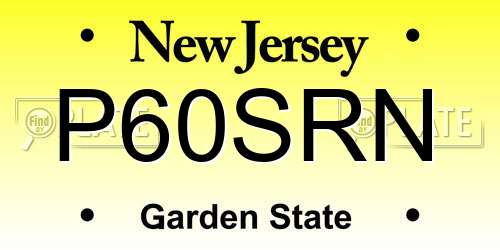 P60SRN New Jersey License Plate