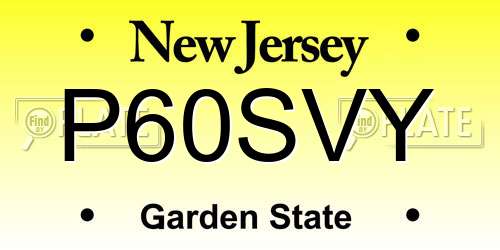 P60SVY New Jersey License Plate