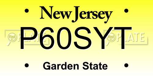 P60SYT New Jersey License Plate