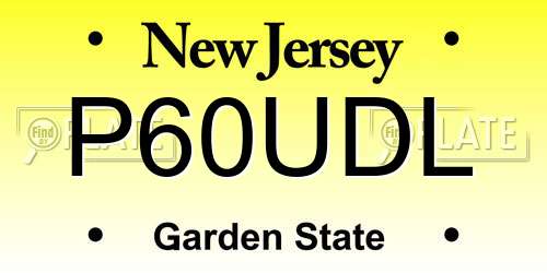 P60UDL New Jersey License Plate