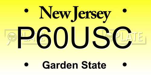 P60USC New Jersey License Plate