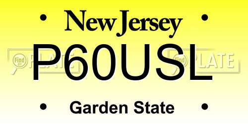 P60USL New Jersey License Plate