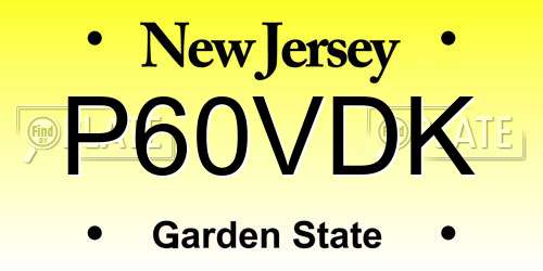 P60VDK New Jersey License Plate