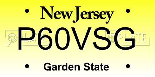 P60VSG New Jersey License Plate