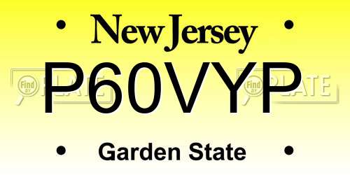 P60VYP New Jersey License Plate
