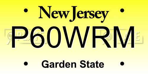 P60WRM New Jersey License Plate