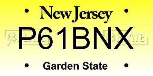 P61BNX New Jersey License Plate