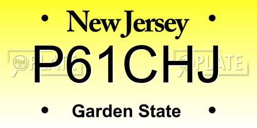 P61CHJ New Jersey License Plate