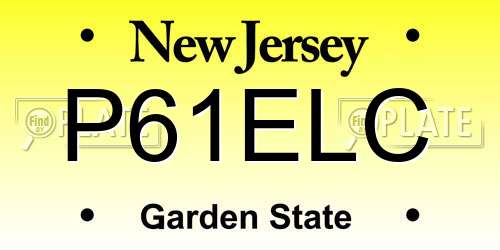 P61ELC New Jersey License Plate