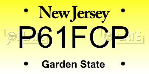 P61FCP New Jersey License Plate