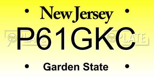 P61GKC New Jersey License Plate