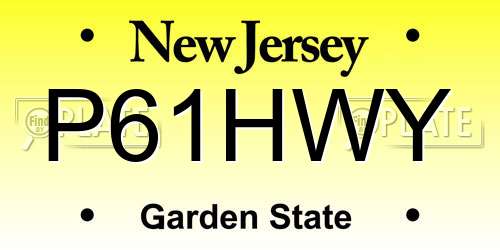P61HWY New Jersey License Plate