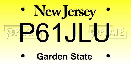 P61JLU New Jersey License Plate