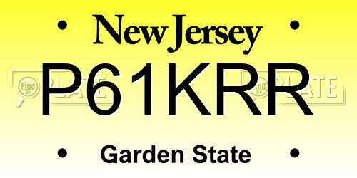 P61KRR New Jersey License Plate
