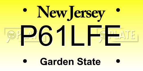 P61LFE New Jersey License Plate