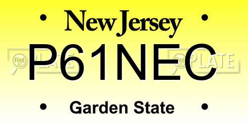 P61NEC New Jersey License Plate