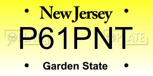 P61PNT New Jersey License Plate