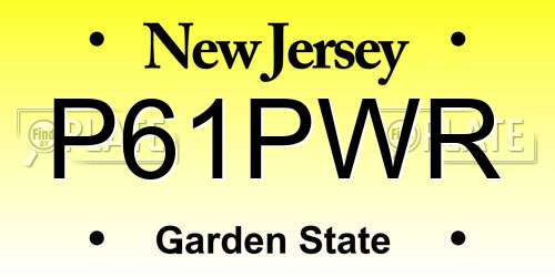 P61PWR New Jersey License Plate