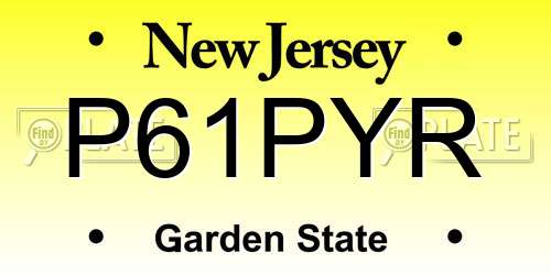 P61PYR New Jersey License Plate