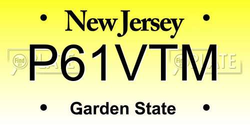 P61VTM New Jersey License Plate