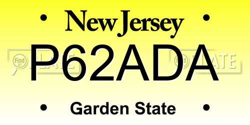P62ADA New Jersey License Plate