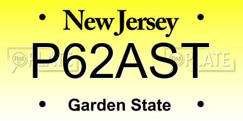 P62AST New Jersey License Plate
