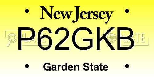 P62GKB New Jersey License Plate