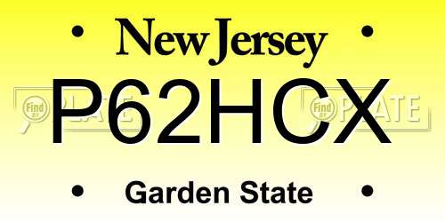 P62HCX New Jersey License Plate