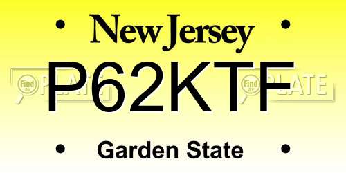 P62KTF New Jersey License Plate