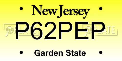 P62PEP New Jersey License Plate