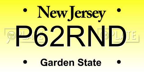 P62RND New Jersey License Plate