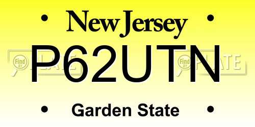 P62UTN New Jersey License Plate