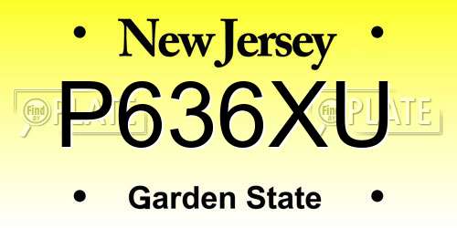 P636XU New Jersey License Plate