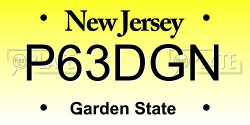P63DGN New Jersey License Plate
