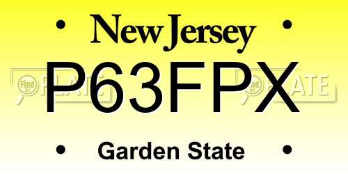 P63FPX New Jersey License Plate
