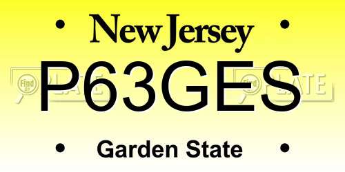 P63GES New Jersey License Plate