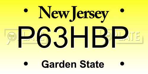 P63HBP New Jersey License Plate