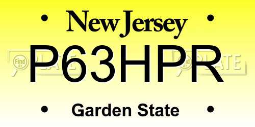 P63HPR New Jersey License Plate