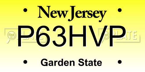 P63HVP New Jersey License Plate