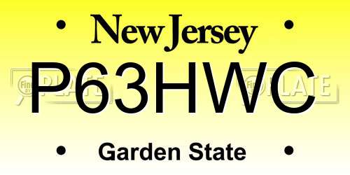 P63HWC New Jersey License Plate