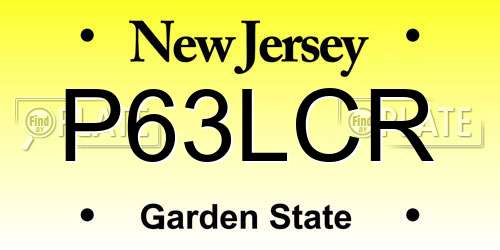 P63LCR New Jersey License Plate