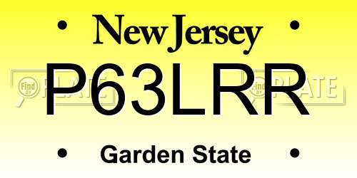 P63LRR New Jersey License Plate