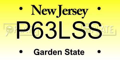 P63LSS New Jersey License Plate