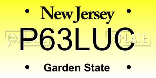 P63LUC New Jersey License Plate