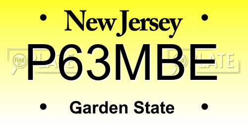 P63MBE New Jersey License Plate