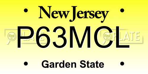 P63MCL New Jersey License Plate