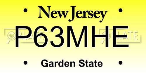 P63MHE New Jersey License Plate